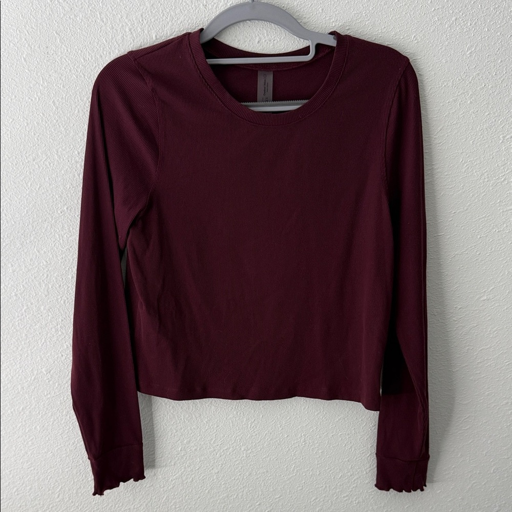 Outdoor Voices Deep Burgundy Long Sleeve Tee